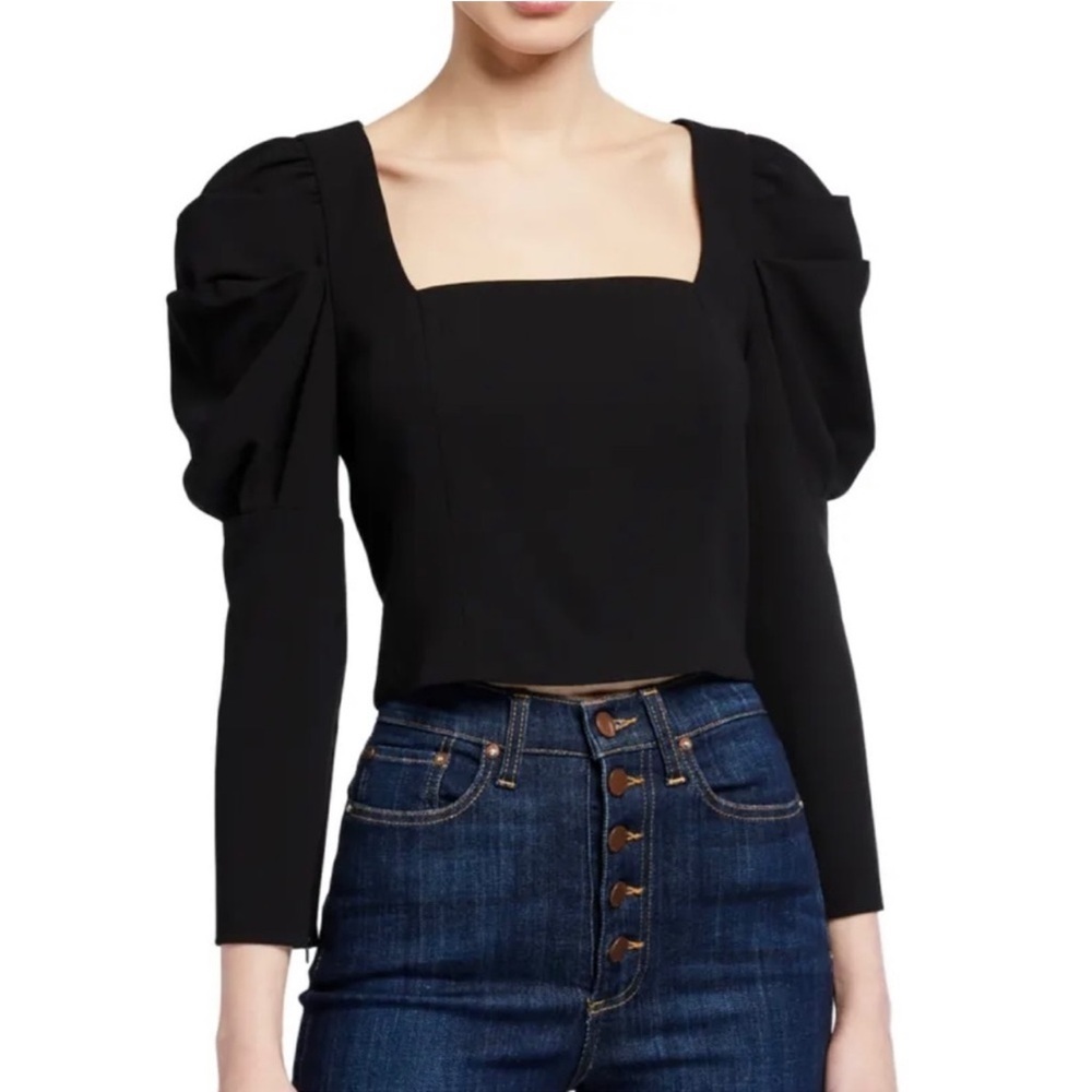 ALICE AND OLIVIA Rach Puff Sleeve Crop